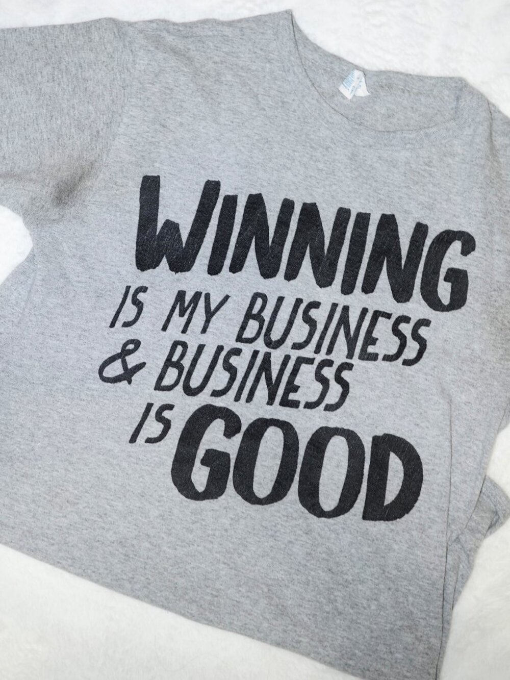 Fun quote Winning is My Business Short Tee Shirt Small Casual Women Men Cotton